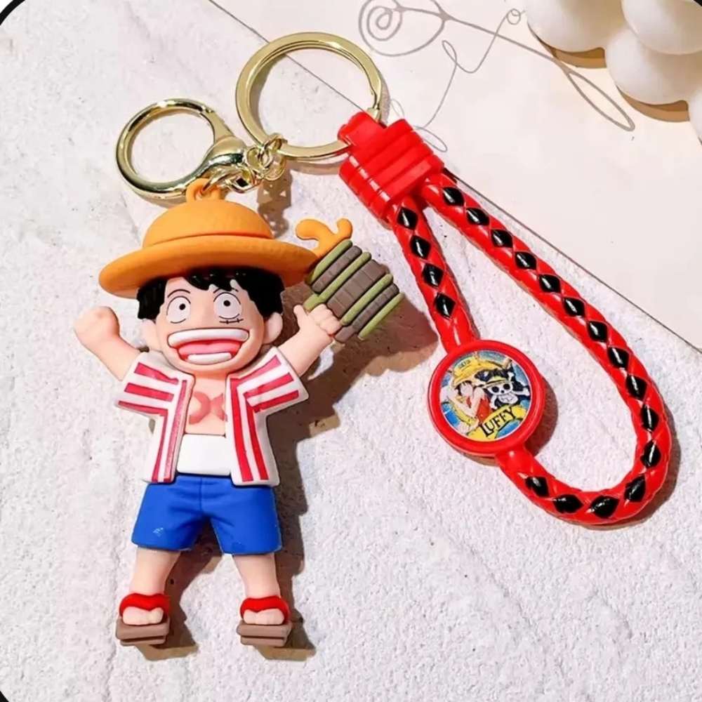 One Piece Luffy Gear Anime Keychain Straw Hat Pirate Manga Anime Gift Cute Charm